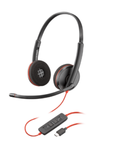 Poly Blackwire 3220 Stereo USB-C Headset + USB-CA Adapter