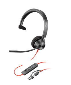 Poly Blackwire 3310 Monaural Microsoft Teams Certified Headset