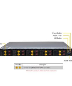 Supermicro 1U Rackmount H13 UP WIO A+ Server